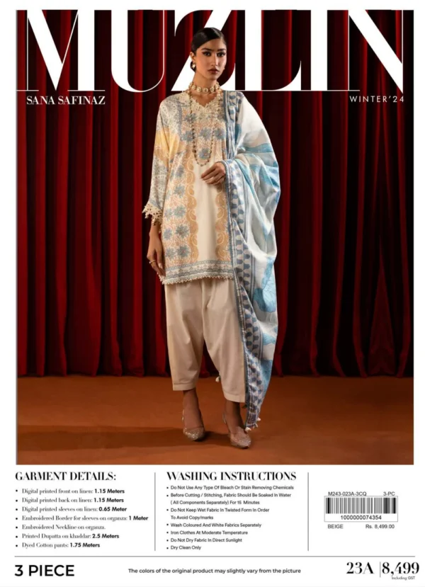 Sana Safinaz Muzlin Fall Winter   | 23A