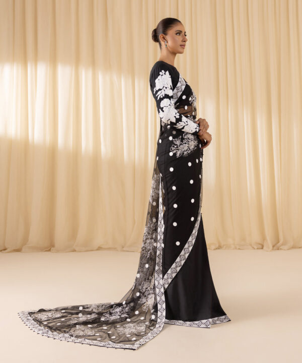 Alternative view of Sapphire Festive Unstitched   Collection | 3SFELX24V628 Black Saree