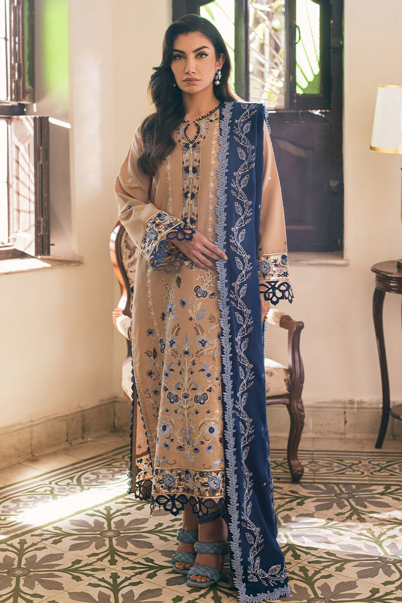 Mushq Hemline Winter Karandi | Saffron Kiss