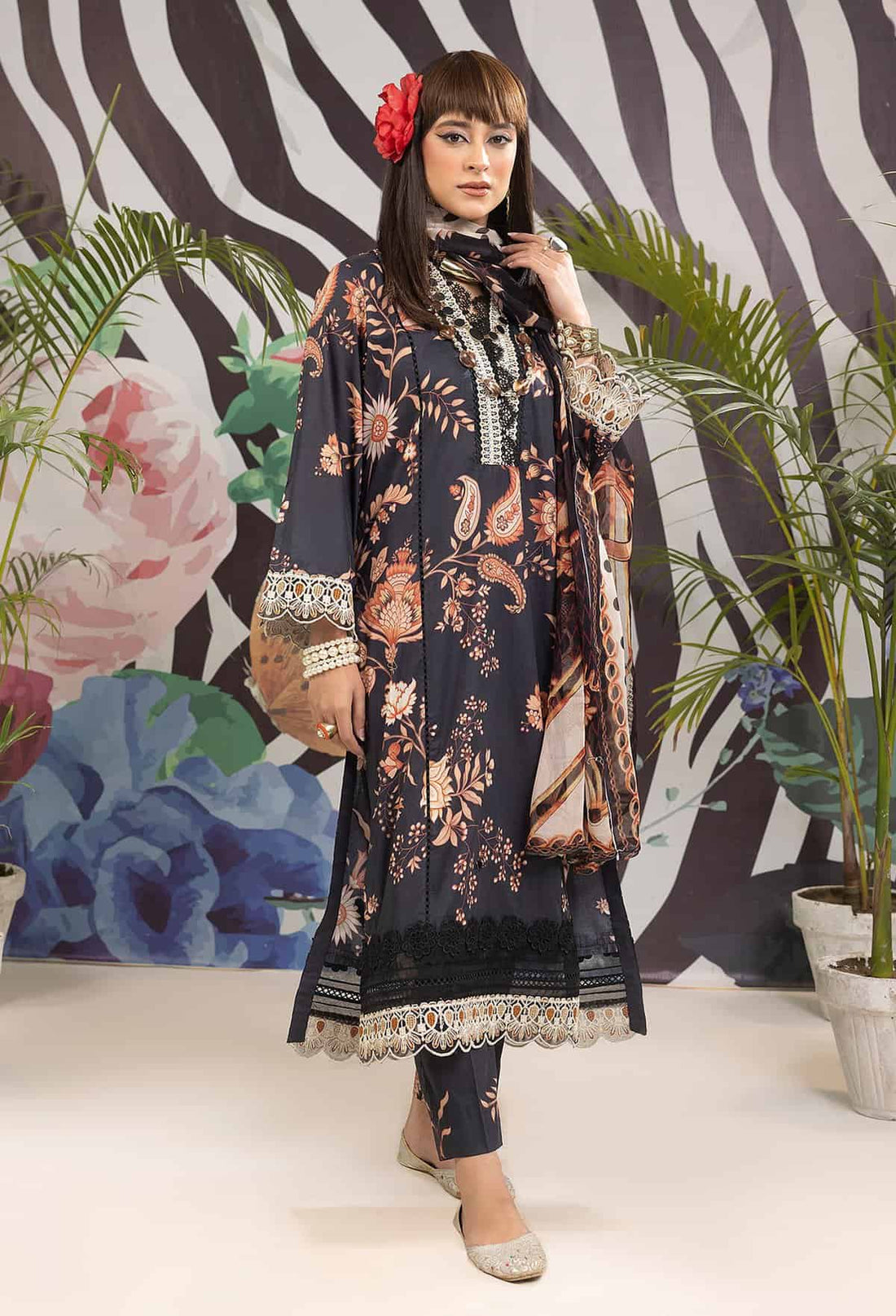 NAZIA NOOR BY ADAN LIBAS UN-STITCHED 3PC| D-08 (GZ-174)