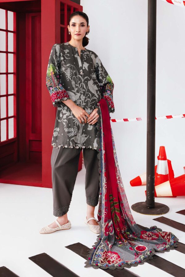 Maria b M Basics Printed Marina Twill || MB-CUS25-1106A
