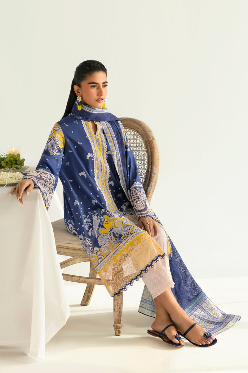 Qalamkar QPrints Unstitched Printed Lawn | 02A - Image 5