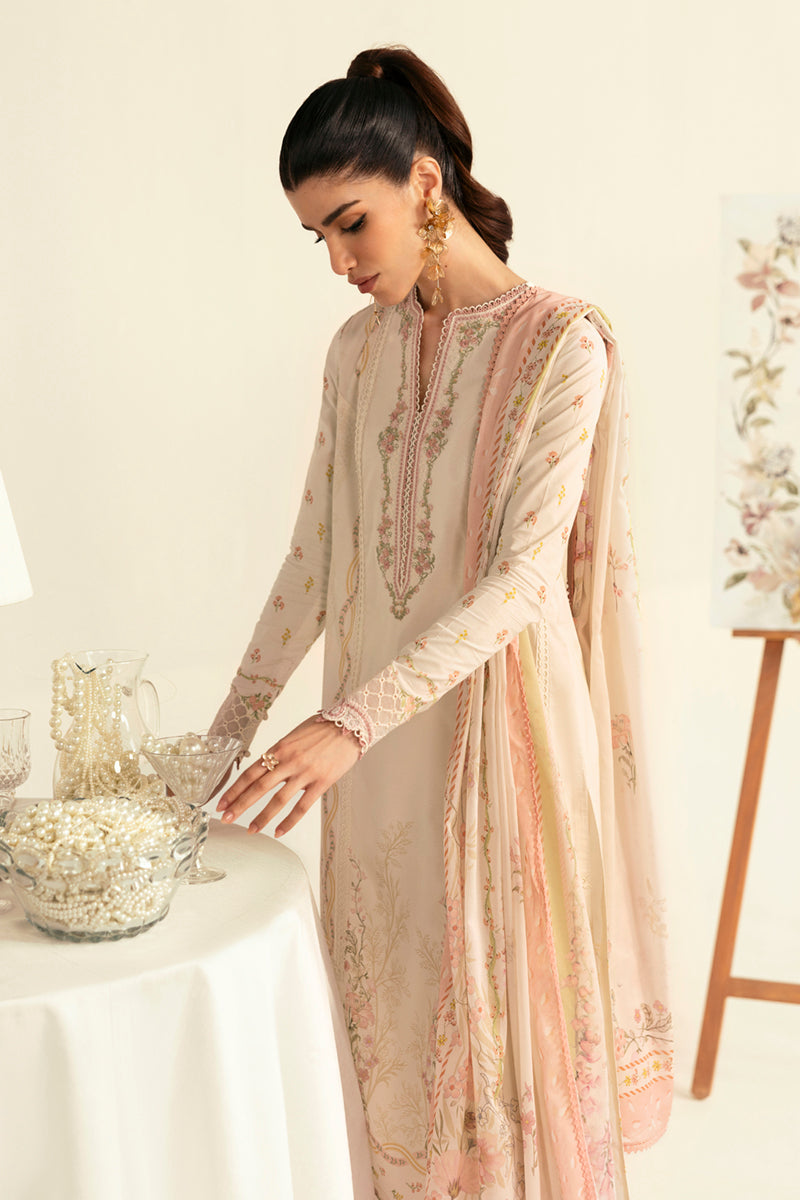 Qalamkar QPrints Unstitched Printed Lawn | 01A - Image 3