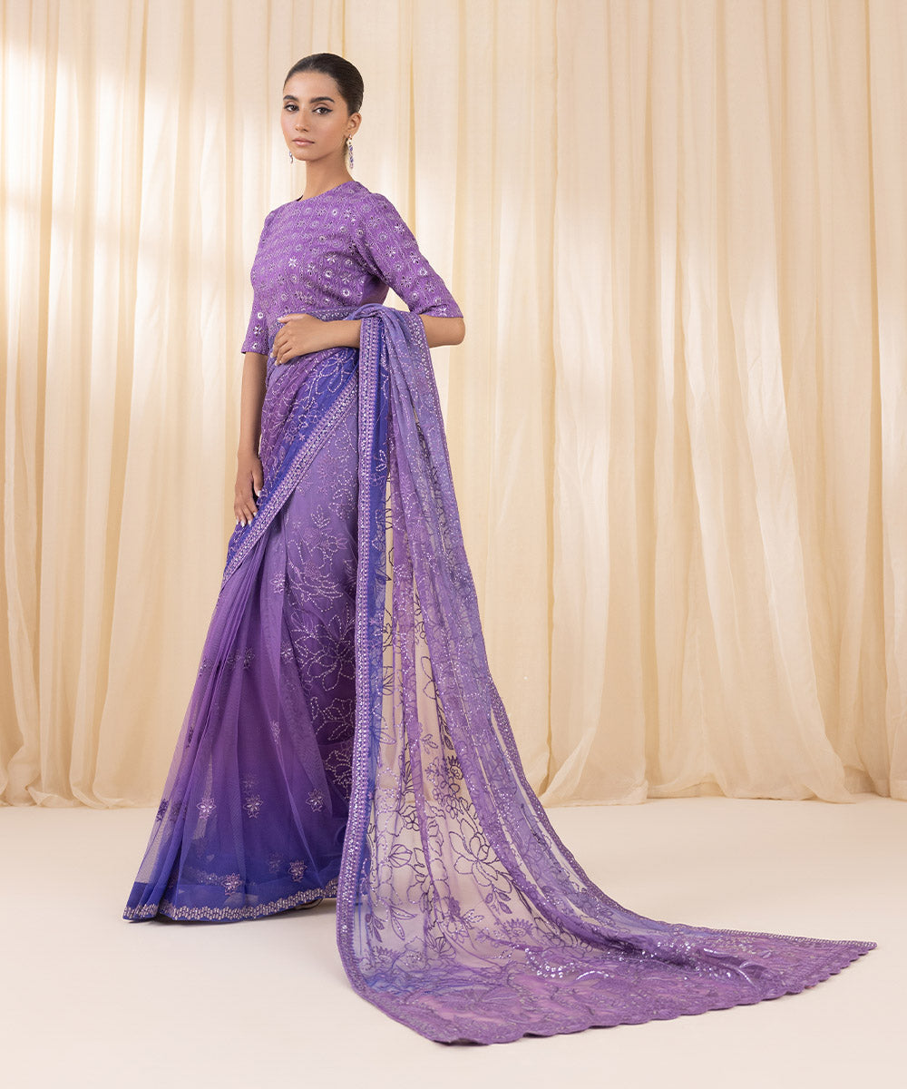 Purple Saree | 3SFELX24V650 - Image 2