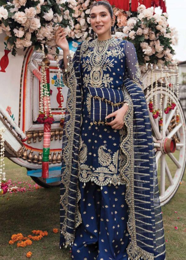 Afrozeh Shehnai Wedding Formals Chiffon Suit AS-22-10 GULE RANA (GZ-42)