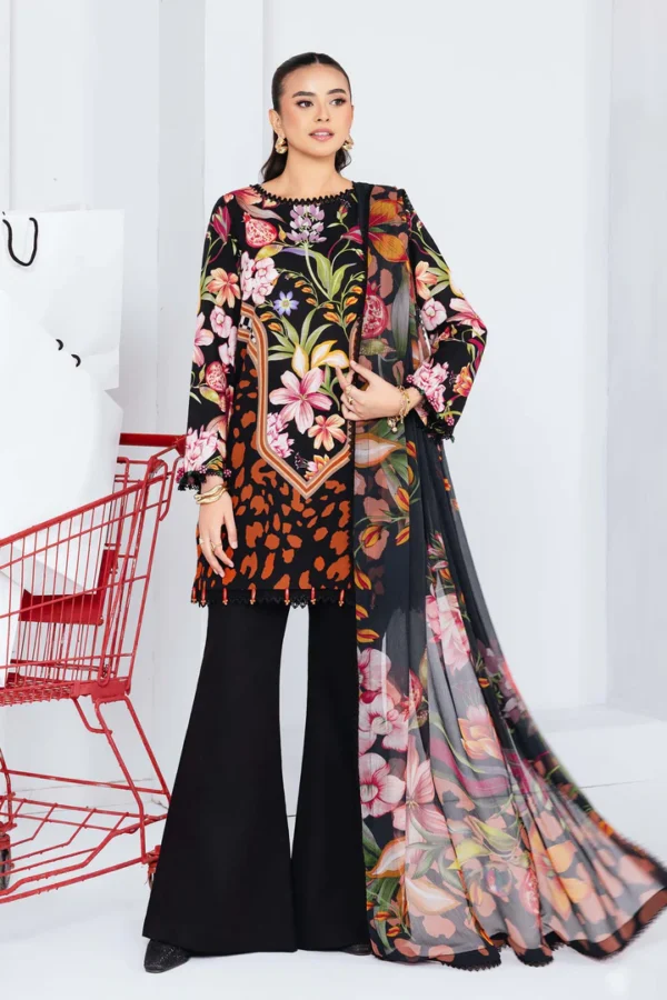 Maria b M Basics Printed Slub Khaddar || MB-CUS25-1101B