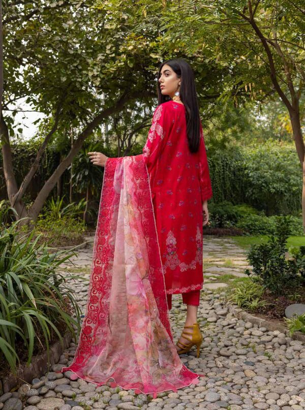 Alternative view of Charizma Aniiq Printed Lawn Suit with Embroidered Organza Net Dupatta – ANS-03 Cherry Blossom GZ-12