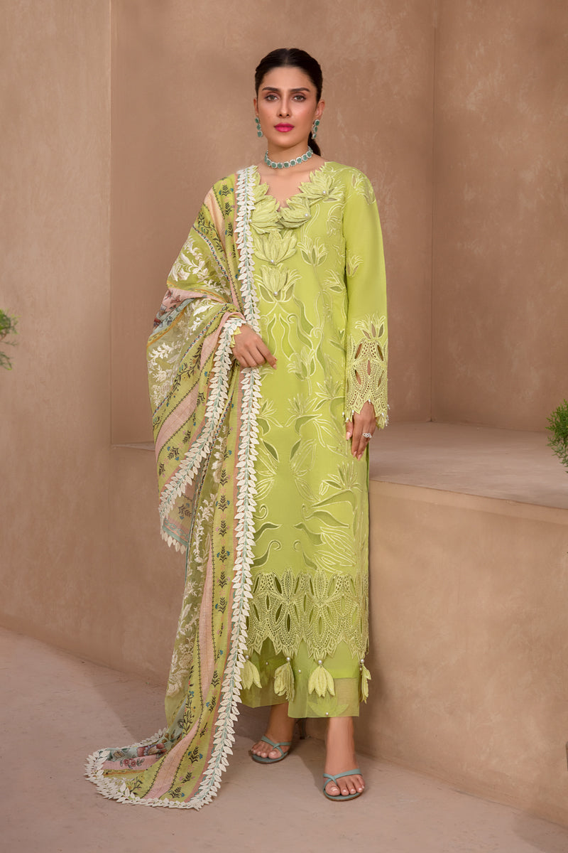 Rang Rasiya Premium Eid Lawn Collection – Lime (GZ-83)
