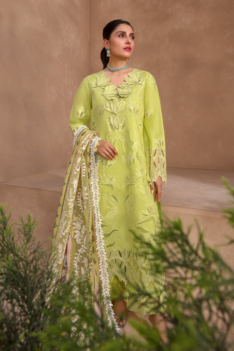Rang Rasiya Premium Eid Lawn Collection – Lime (GZ-83) - Image 2