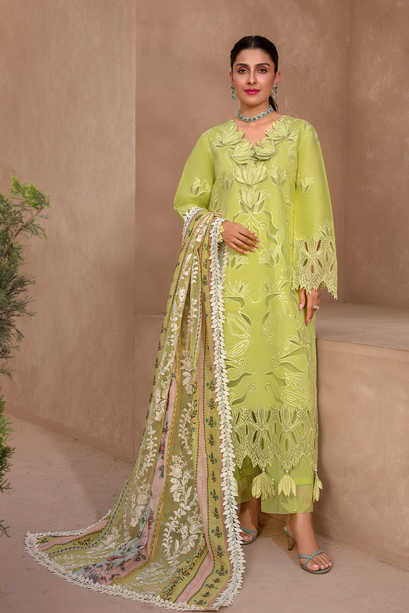 Rang Rasiya Premium Eid Lawn Collection – Lime (GZ-83) - Image 3