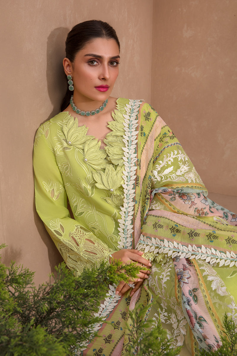 Rang Rasiya Premium Eid Lawn Collection – Lime (GZ-83) - Image 4