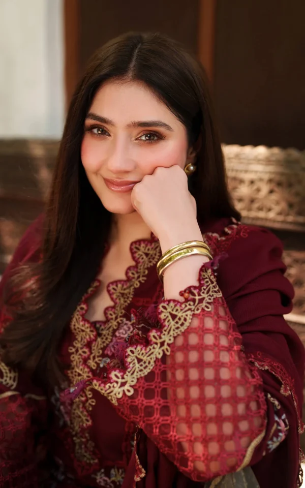 Alternative view of Asifa Nabeel Embroidered Winter'25 || Mira LWC25-05