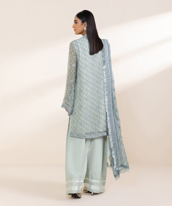Alternative view of Ice Blue Embroidered Chiffon Salwar Kameez | 000RFLX24V38