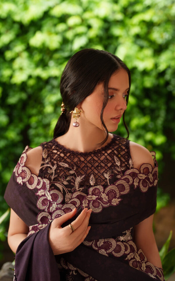 Alternative view of Asifa Nabeel Embroidered Winter'25 || Siera LWC25-09