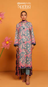 Alkaram Spring Summer Lawn  | SS-30-23-3-Grey (GZ-161)