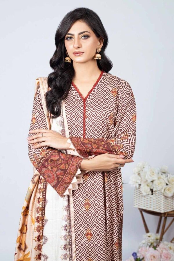 3 Piece Printed Linen Unstitched Suit with Printed Linen Dupatta WNS-32229 B (GZ-145)