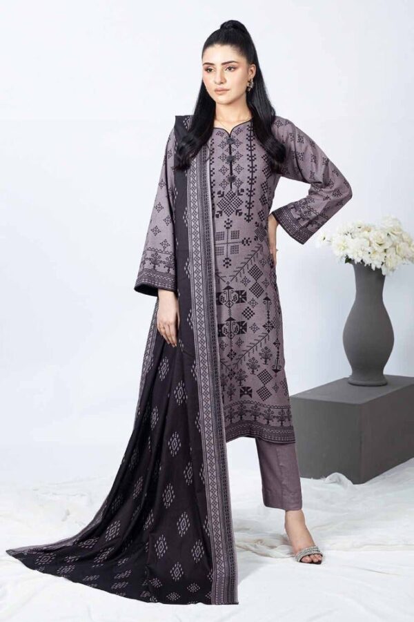 Gul Ahmed 3 Piece Printed Dhanak Unstitched Suit with Printed Dhanak Dupatta | GZ-4