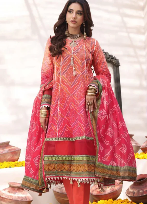 Heritage Series by AL Zohaib Printed Chunri Lawn || AZ26UCH D-6
