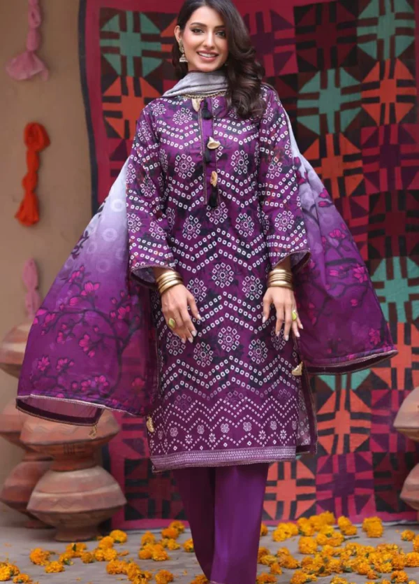 Heritage Series by AL Zohaib Printed Chunri Lawn || AZ26UCH D-8