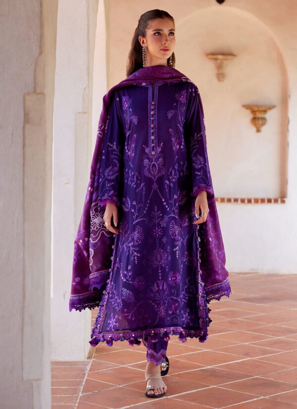 Alternative view of Farah Talib Aziz Luxury Lawn 2026 | Vicenta Violet