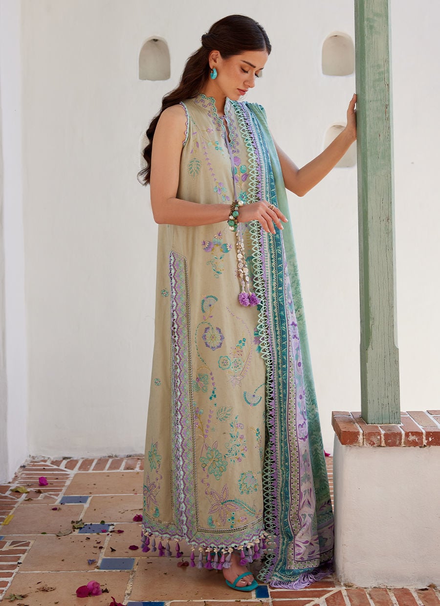 Farah Talib Aziz Luxury Lawn 2026 | Valeria Olive - Image 3