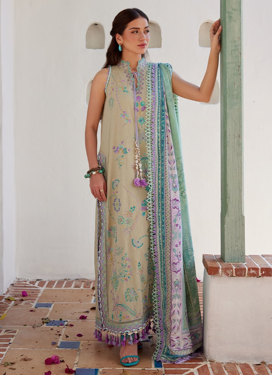 Farah Talib Aziz Luxury Lawn 2026 | Valeria Olive - Image 2
