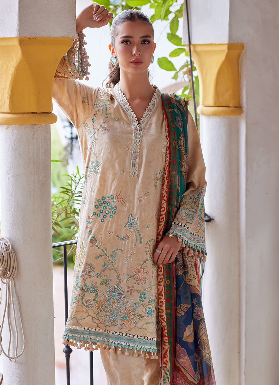 Farah Talib Aziz Luxury Lawn 2026 | Isabella Sand - Image 4