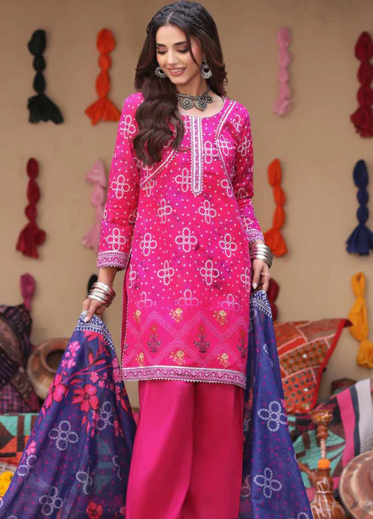 Heritage Series by AL Zohaib Printed Chunri Lawn || AZ26UCH D-3