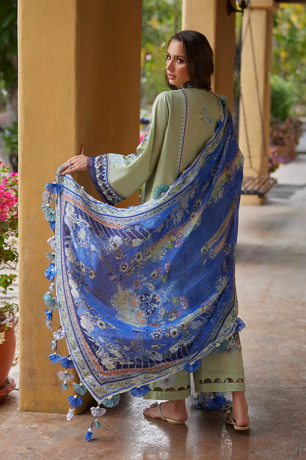 Nida Azwer Luxury Lawn 2026 || Floral Reverie - Image 4