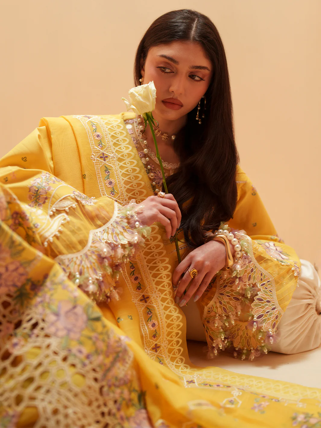 Mashriq Luxury Lawn 2026 by Bin Ilyas || D-111-A - Image 2