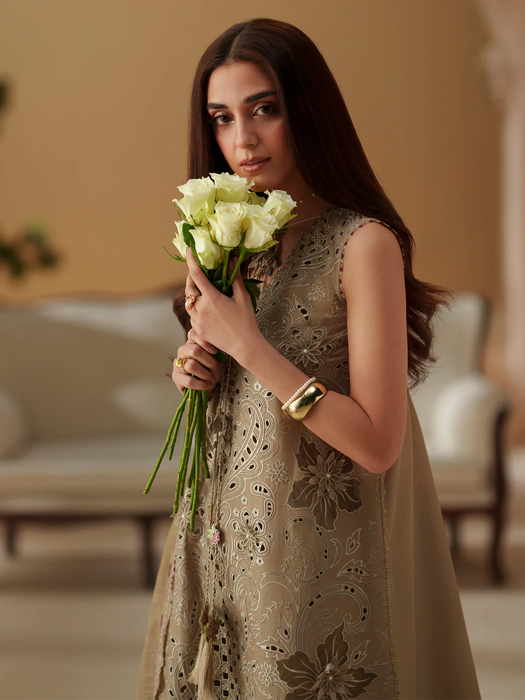 Mashriq Luxury Lawn 2026 by Bin Ilyas || D-113-A - Image 2