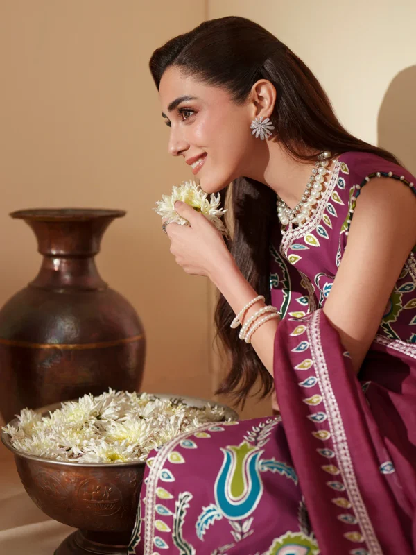 Alternative view of Mashriq Luxury Lawn 2026 by Bin Ilyas || D-118-A