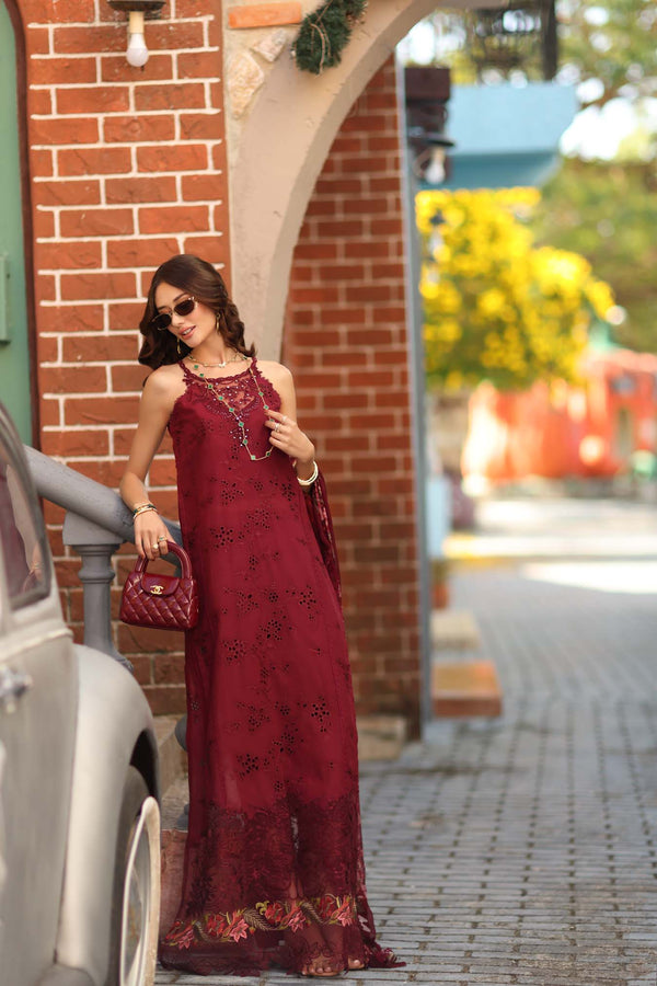 Noor Luxe Chikankari 2026 by Saadia Asad || D8 - A - Deep Garnet - Image 3