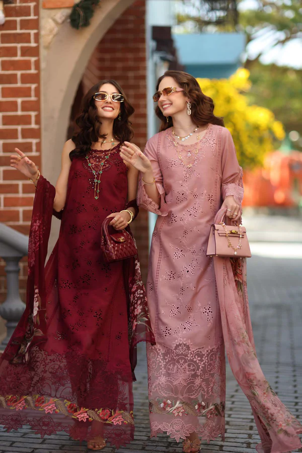 Noor Luxe Chikankari 2026 by Saadia Asad || D8 - A - Deep Garnet - Image 4
