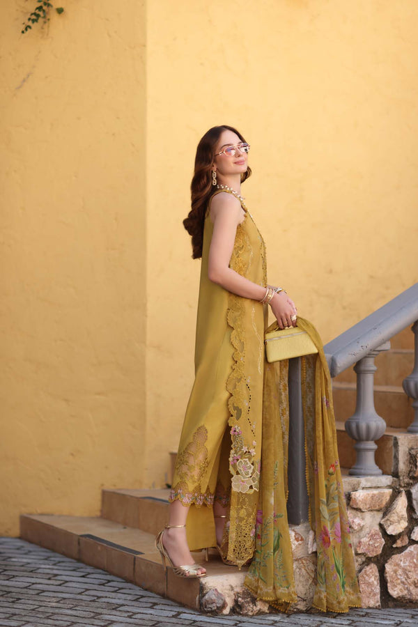 Noor Luxe Chikankari 2026 by Saadia Asad || D2 - B - Mustard Yellow - Image 4