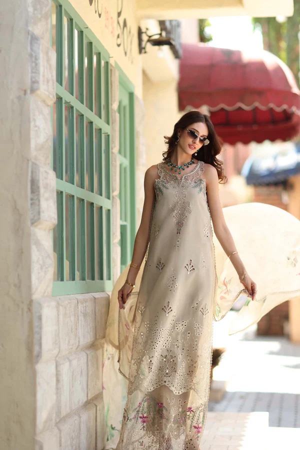 Alternative view of Noor Luxe Chikankari 2026 by Saadia Asad || D6 - A - Soft grey