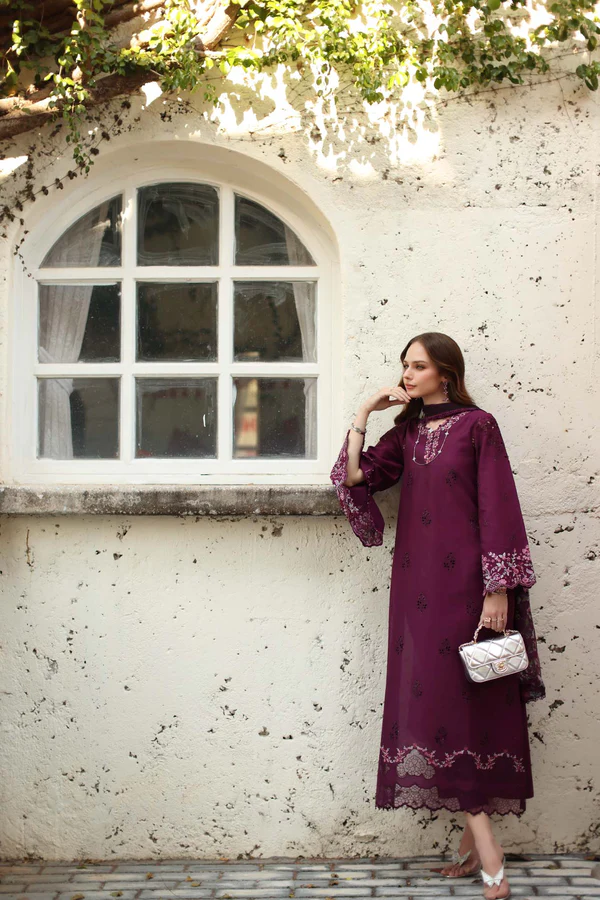 Alternative view of Noor Luxe Chikankari 2026 by Saadia Asad || D1 - A - plumberry