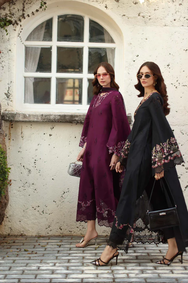 Noor Luxe Chikankari 2026 by Saadia Asad || D1 - A - plumberry - Image 4