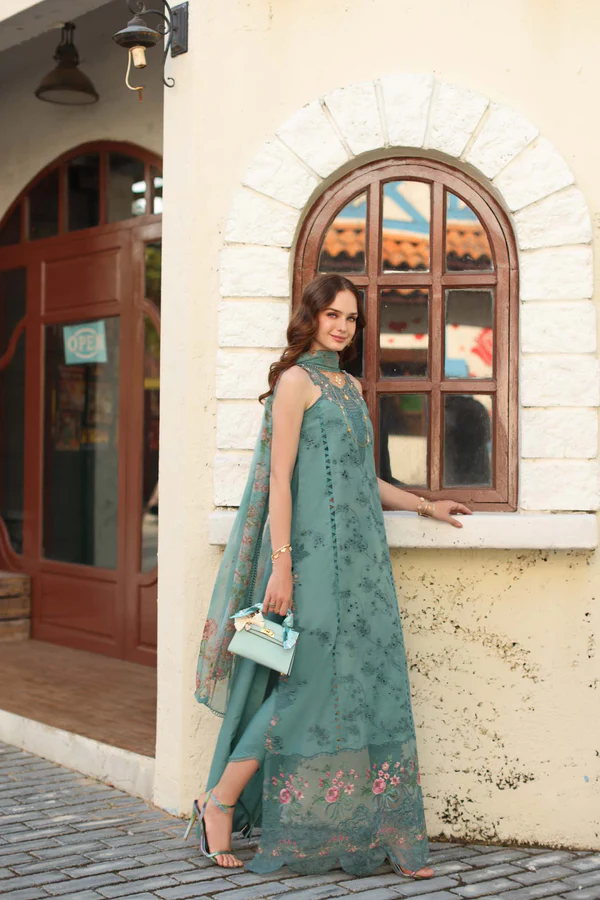 Alternative view of Noor Luxe Chikankari 2026 by Saadia Asad || D5 - B - Turquoise Blue