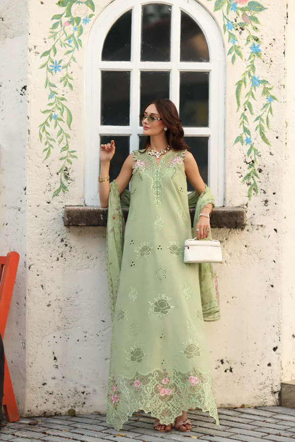 Noor Luxe Chikankari 2026 by Saadia Asad || D3 - A - Pistachio - Image 3