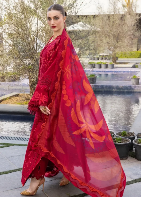 Alternative view of Crimson Luxury Lawn 2026 || BEAUTY IN BLOOM - D3A