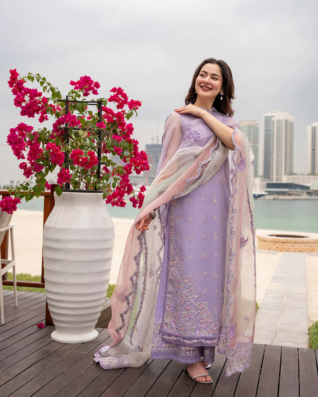 Faiza Saqlain X Hania Aamir Luxury Lawn 2026 | Suela - Image 4
