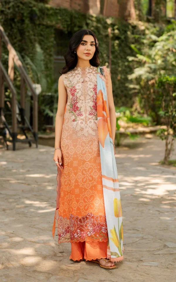 Asifa & Nabeel Meraki Lawn 2026 || Peach Sorbet