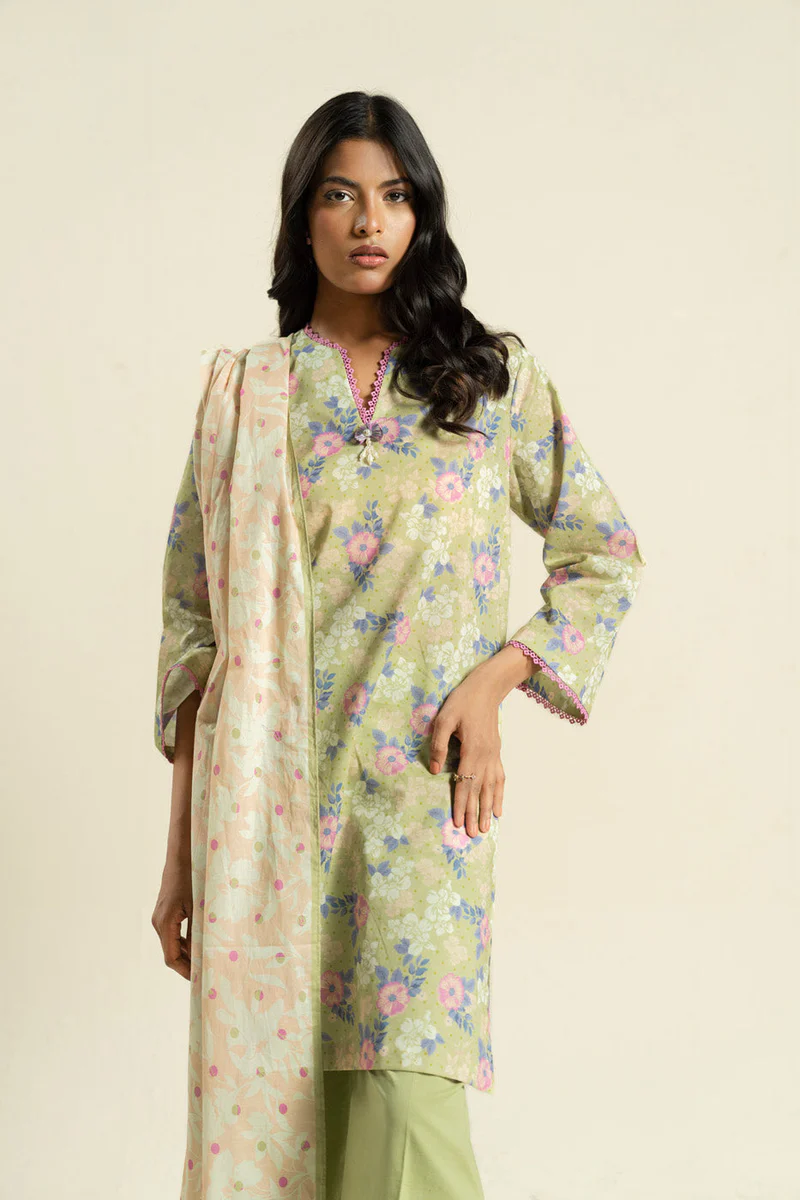 AlKaram Spring Summer 2026 Lawn || BR29-2P26-Light Green - Image 4