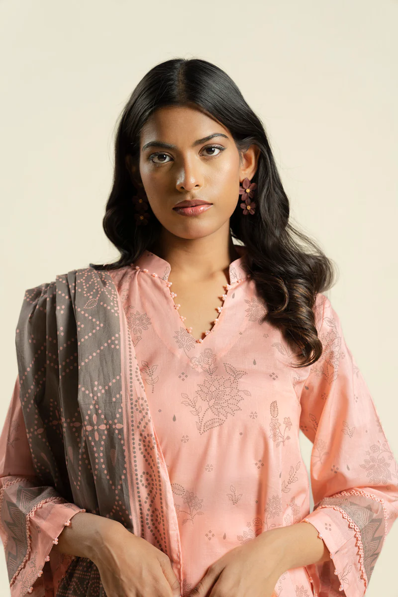 AlKaram Spring Summer 2026 Lawn || BR30-2P26-Coral Peech - Image 3