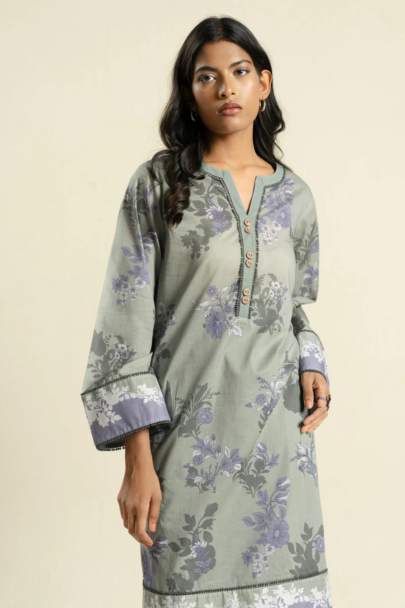 AlKaram Spring Summer 2026 Lawn || BR32-2P26-Sage Green - Image 4