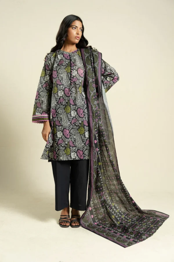 AlKaram Spring Summer 2026 Lawn || BR35-2P26-Black