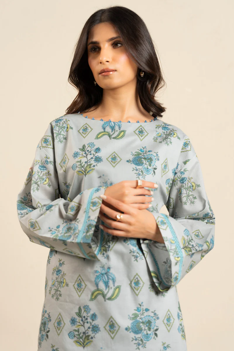 AlKaram Spring Summer 2026 Lawn || BR47-2P26-Grey - Image 4