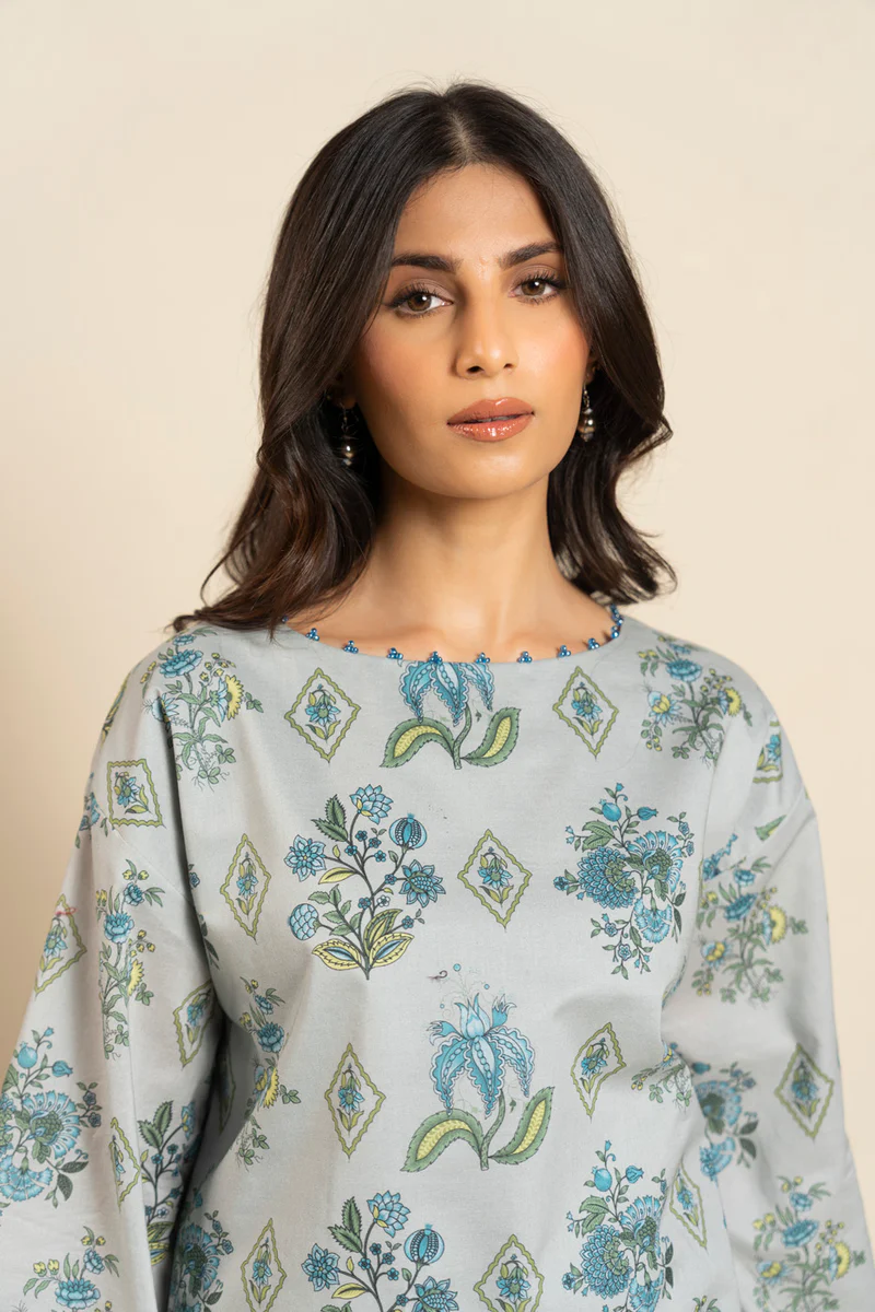 AlKaram Spring Summer 2026 Lawn || BR47-2P26-Grey - Image 3