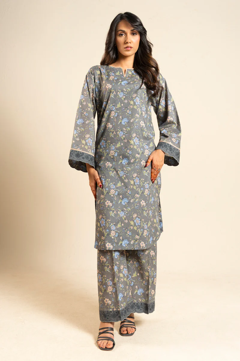 AlKaram Spring Summer 2026 Lawn || BR53-2P26-Grey